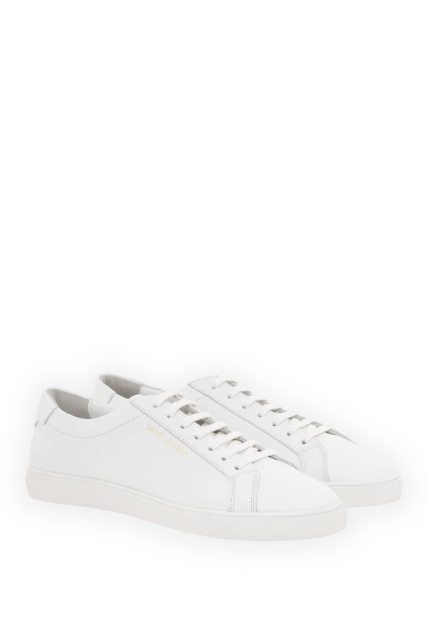 Saint Laurent ерлерге арналған кроссовкалар энди ақ былғары логотипі бар 187358 - фото 3