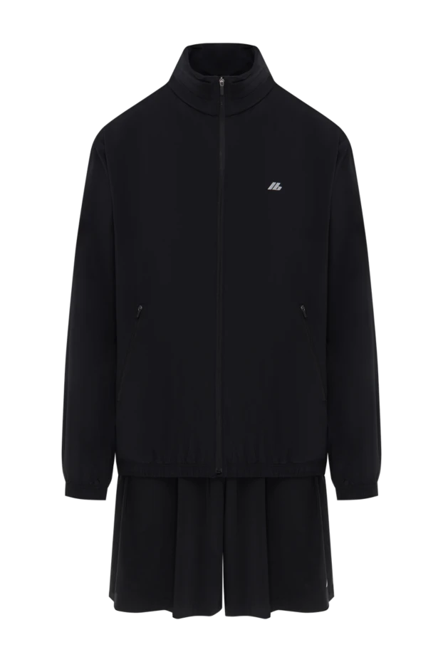 Логотипі бар шорттары бар қара ерлер спорттық костюмі - фото 1