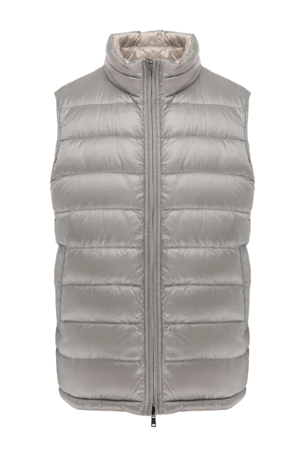 Двусторонний жилет бежевый мужской на молнии - фото 1