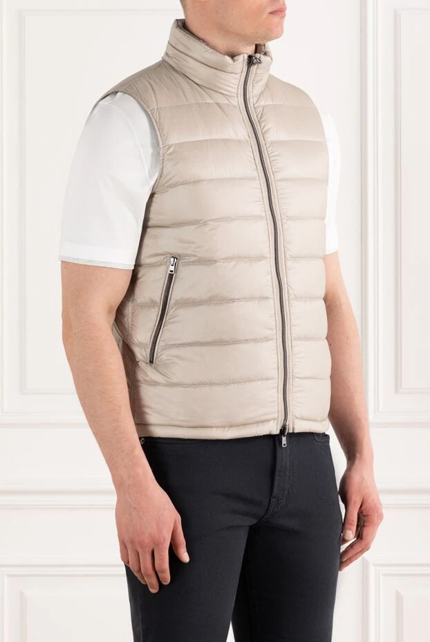Herno двусторонний жилет бежевый мужской на молнии 187367 - фото 3
