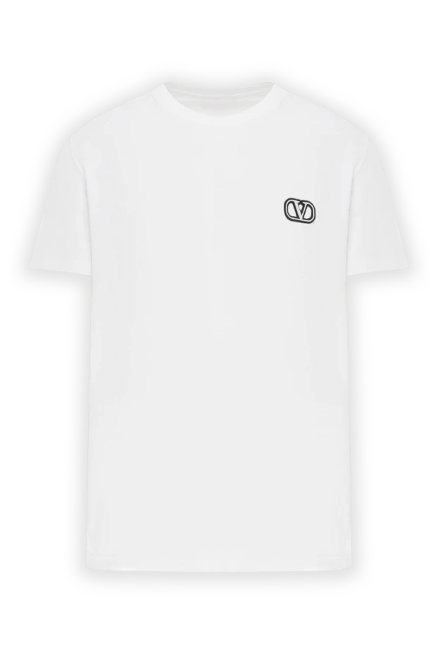 Белая футболка из хлопка с логотипом VLogo мужской - фото 1