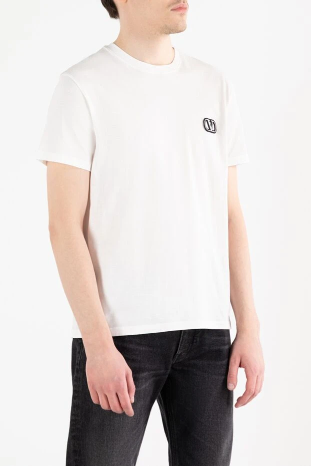 Valentino white cotton t-shirt with vlogo logo for men 187373 - photo 3