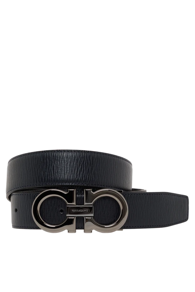Reversible belt with Gancini buckle black-blue men's - photo 1