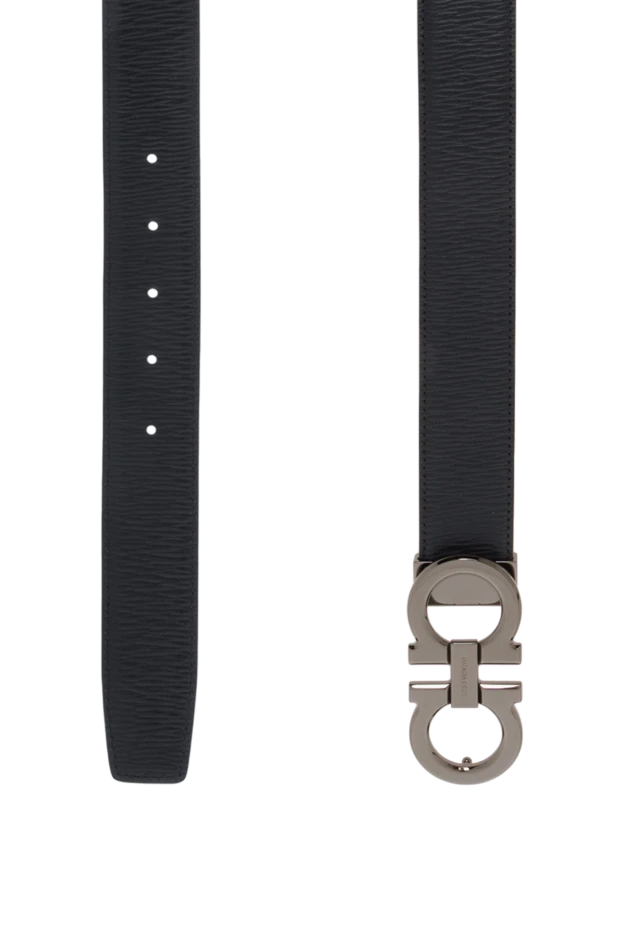 Salvatore Ferragamo двусторонний ремень с пряжкой gancini черно-синий мужской 187376 - фото 3