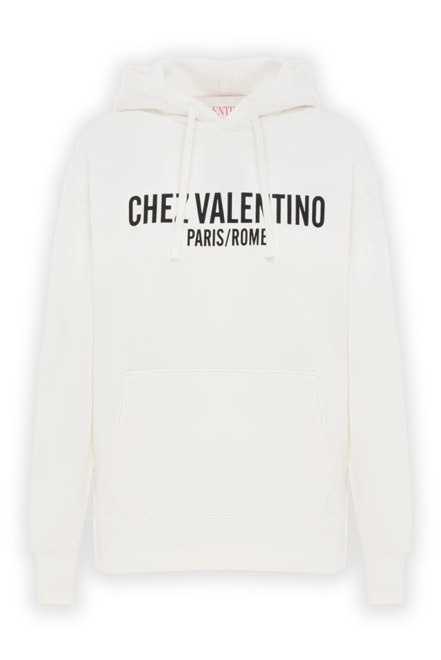 Valentino белое худи с логотипом из хлопка 187389 - фото 1