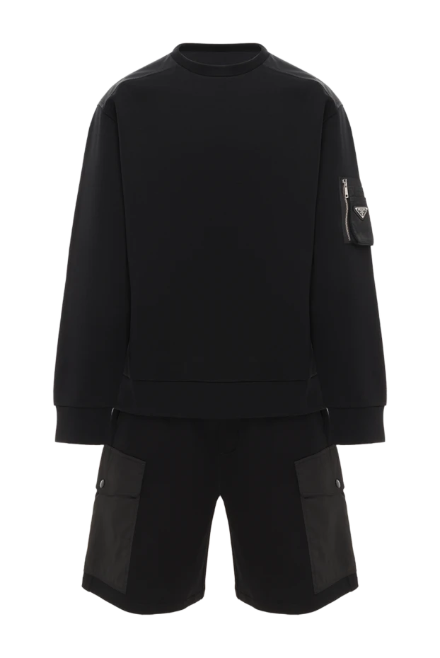 Black men's walking suit with shorts - photo 1