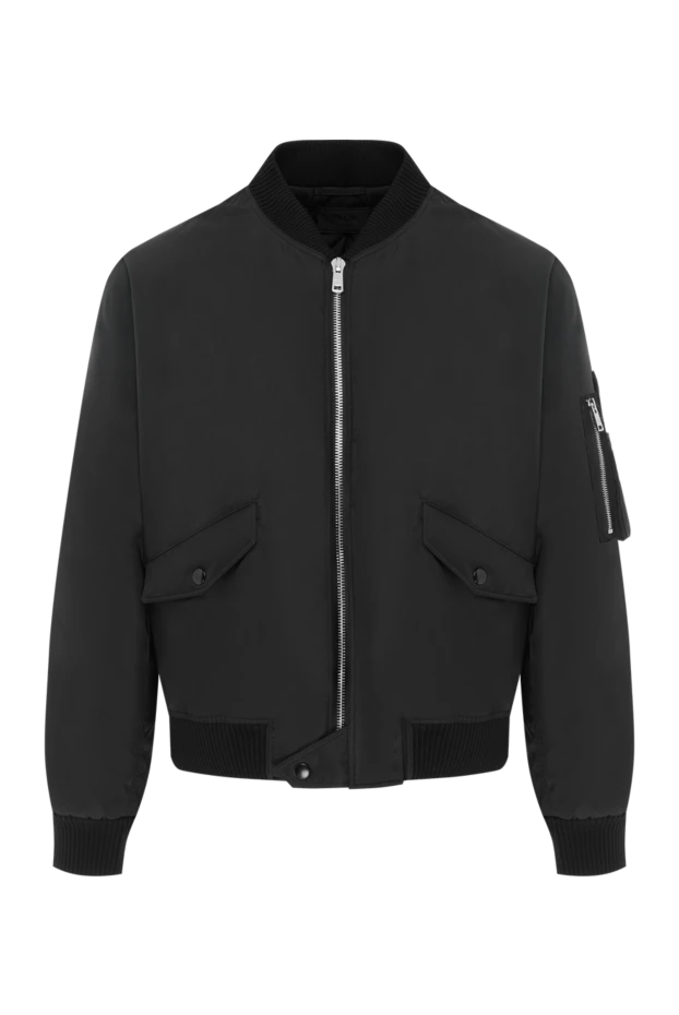 Men's black nylon bomber jacket - photo 1
