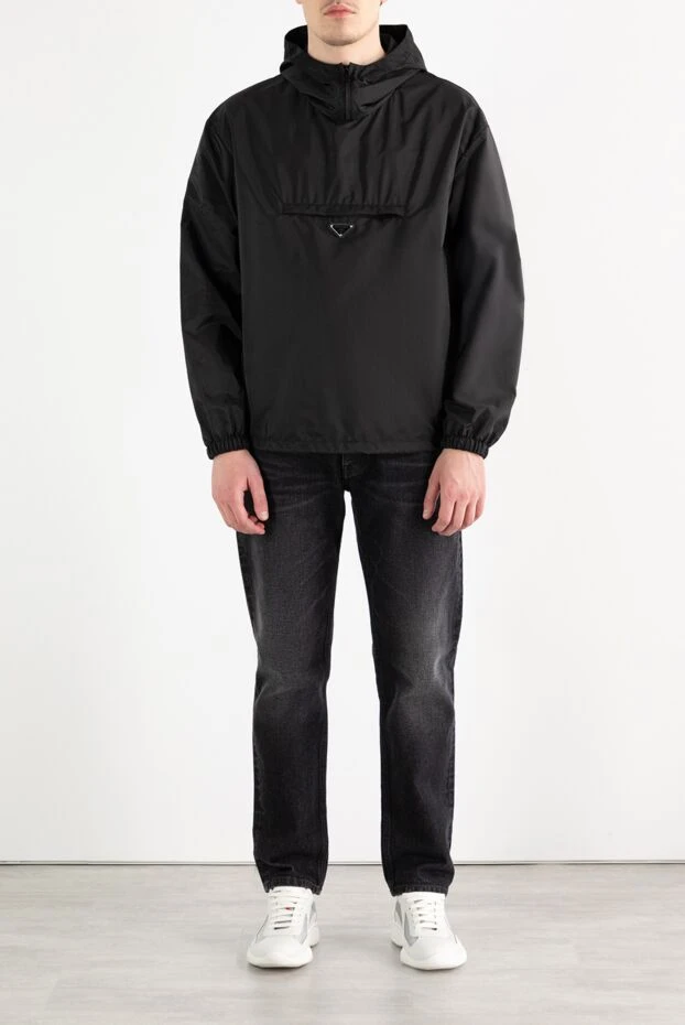 Prada куртка с капюшоном re-nylon piuma чёрная мужская 187399 - фото 2