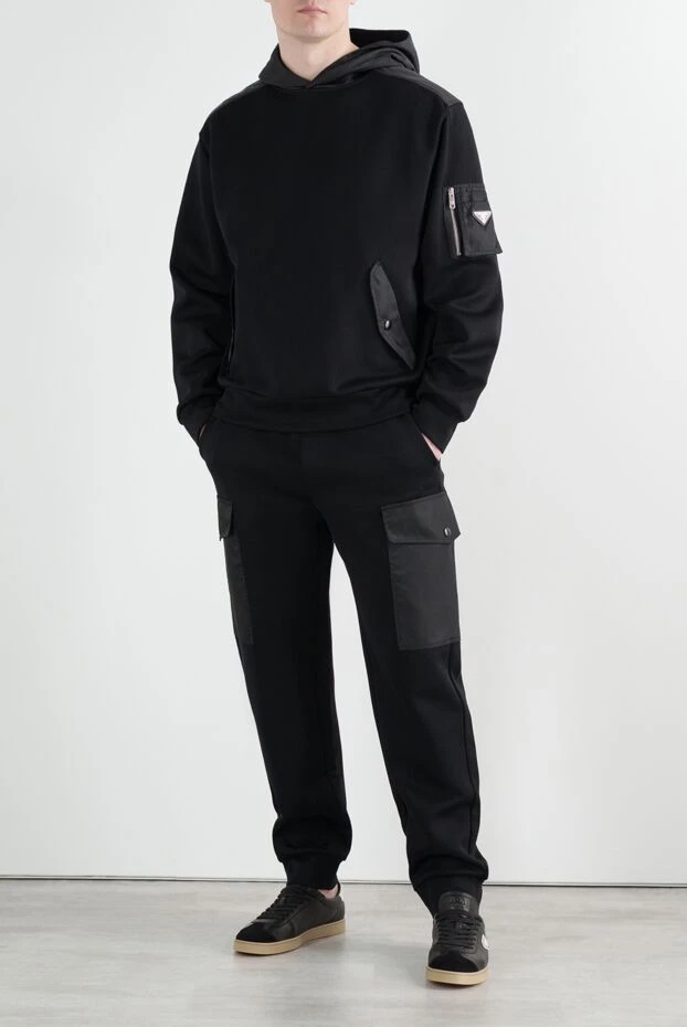 Prada мужской черный прогулочный костюм с логотипом 187402 - фото 2