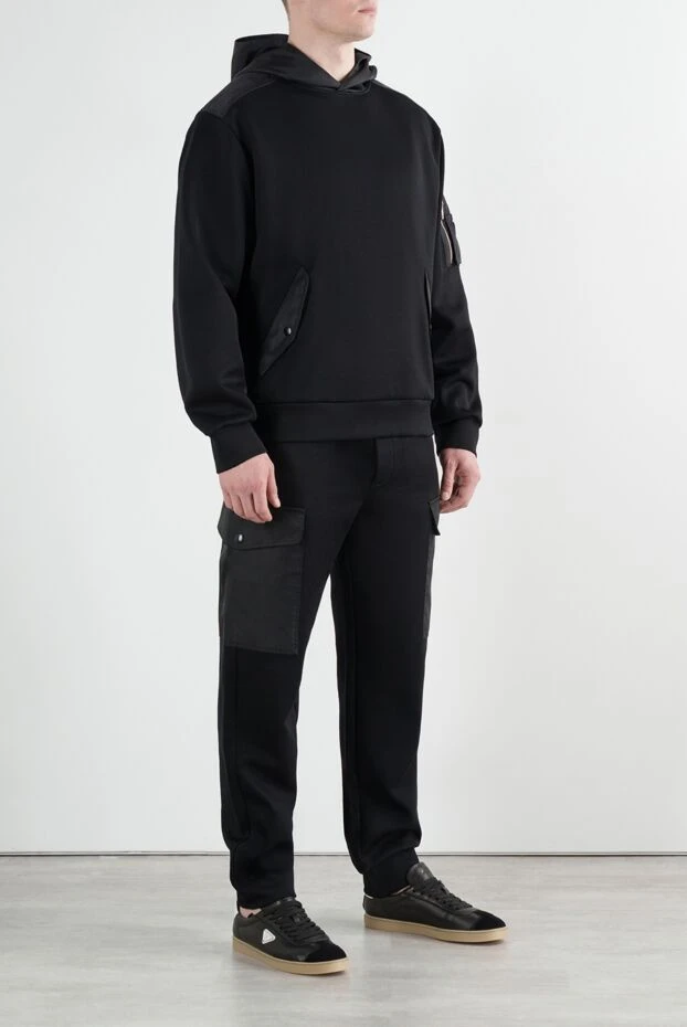 Prada мужской черный прогулочный костюм с логотипом 187402 - фото 3