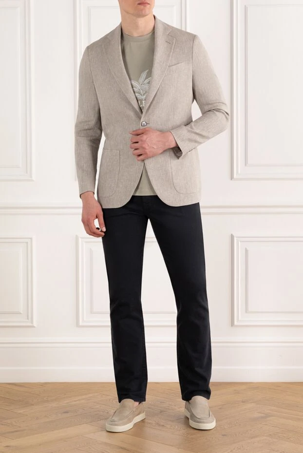 Sartoria Latorre single-breasted beige linen and cotton jacket with two buttons 187406 - photo 2
