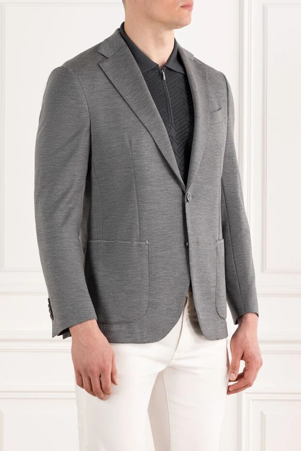 Sartoria Latorre single-breasted grey wool blend jacket with two buttons 187407 - photo 3