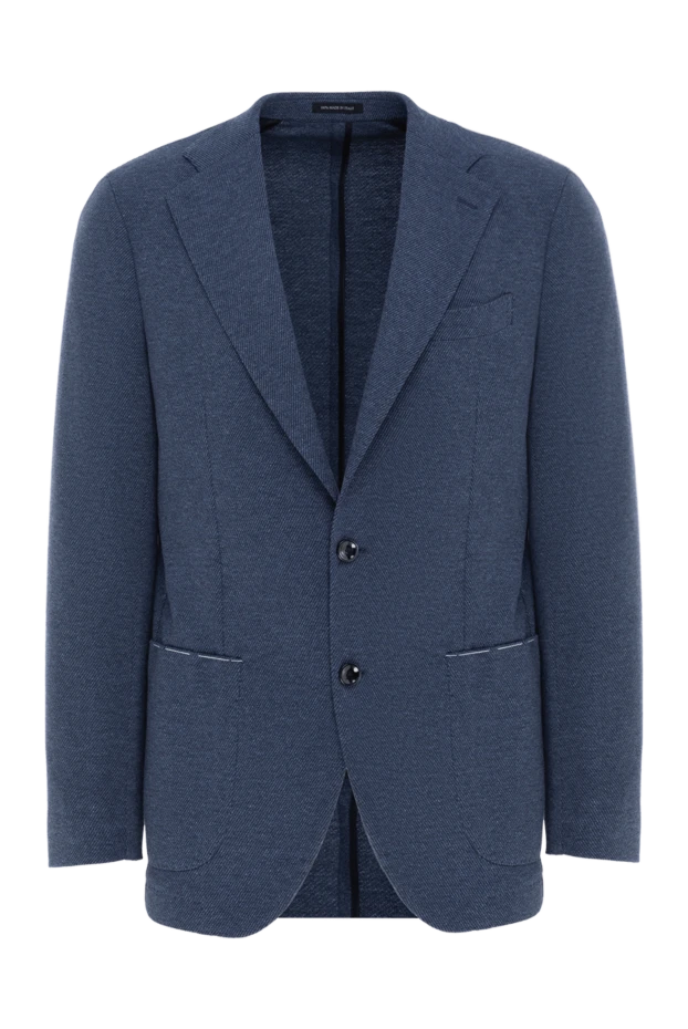 Көк түсті ерлерге арналған жүнді және мақтадан жасалған бір кеудеше - фото 1