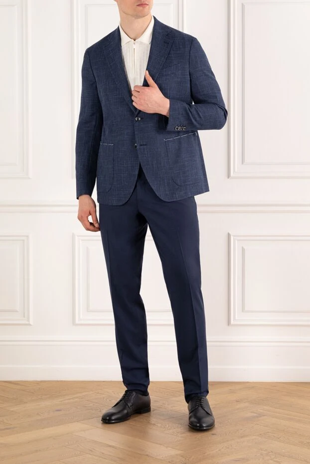 Өрнегі бар көк түсті ерлерге арналған күртеше - фото 2