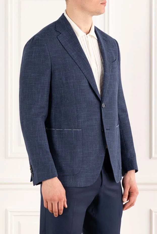 Sartoria Latorre blue men's jacket single-breasted with pattern 187410 - photo 3