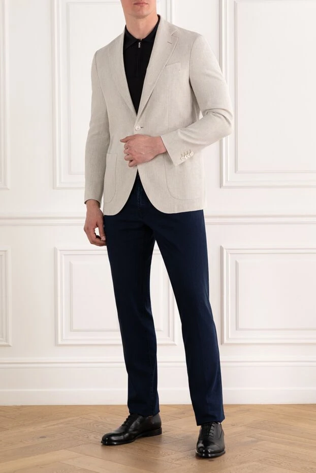 Sartoria Latorre однобортный свето-бежевый пиджак из льна и хлопка 187421 - фото 2