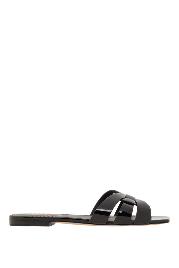 Patent leather sliders with interlocking straps - photo 1