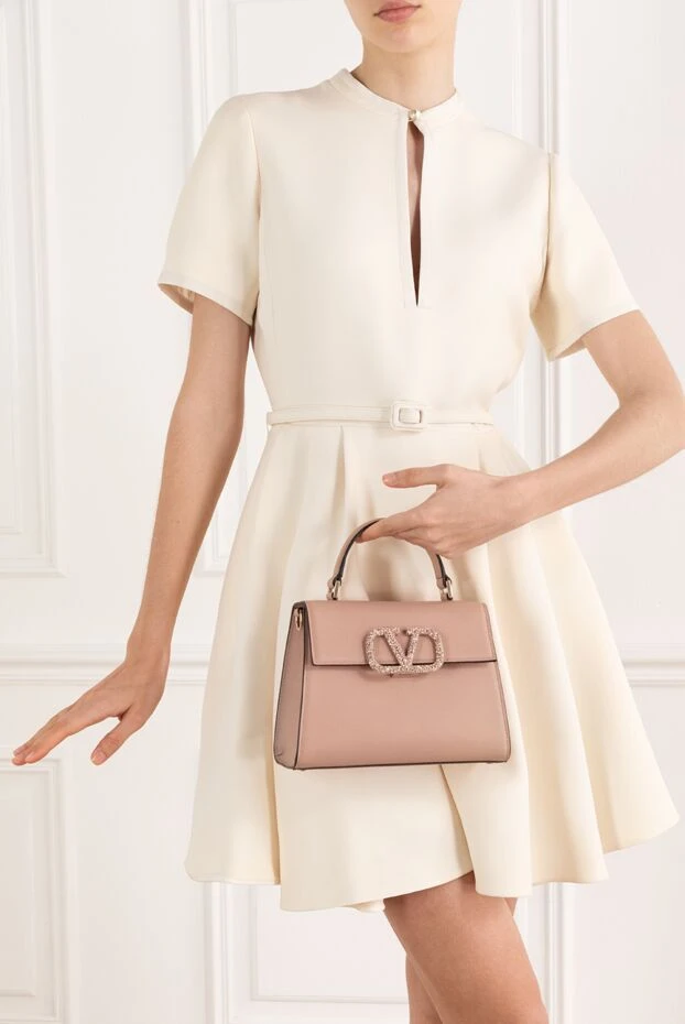 Valentino маленькая сумочка vsling розовая с отделкой кристаллами swarovski 187439 - фото 2