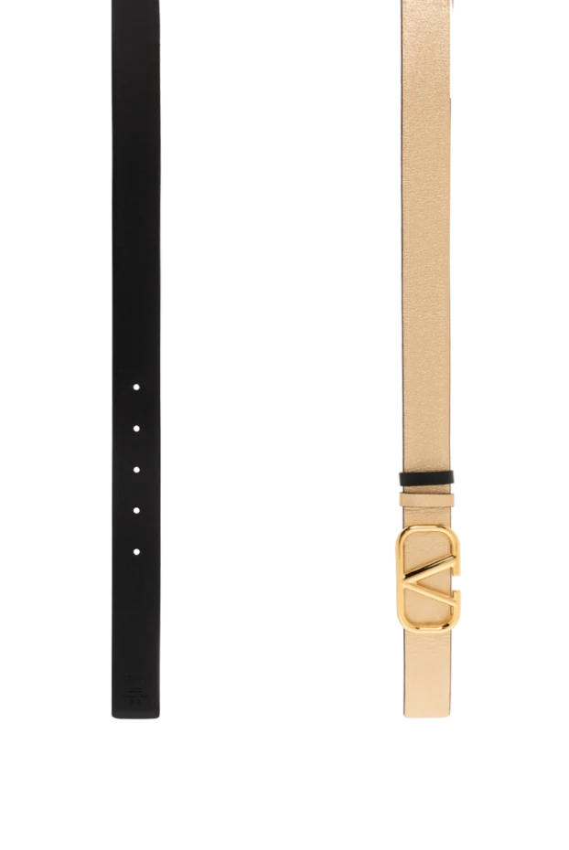 Valentino реверсивный ремень vlogo черного и золотого цвета женский 187443 - фото 3
