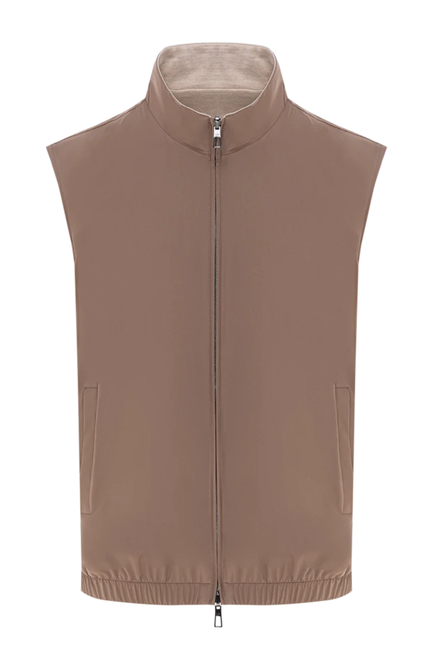 Двухсторонний жилет Vest из ветроустойчивой микрофибры коричневый - фото 1