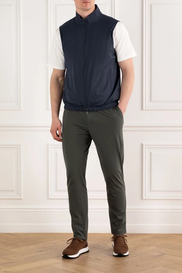 Loro Piana жилет из микрофибры с внутренней частью из шерсти синий 187447 - фото 2