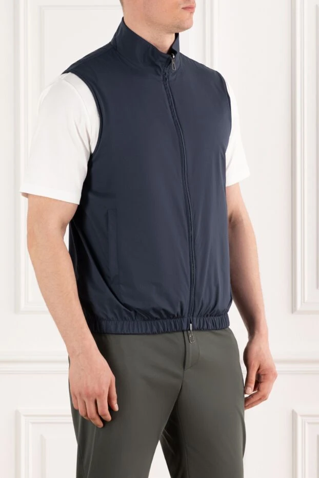 Loro Piana жилет из микрофибры с внутренней частью из шерсти синий 187447 - фото 3