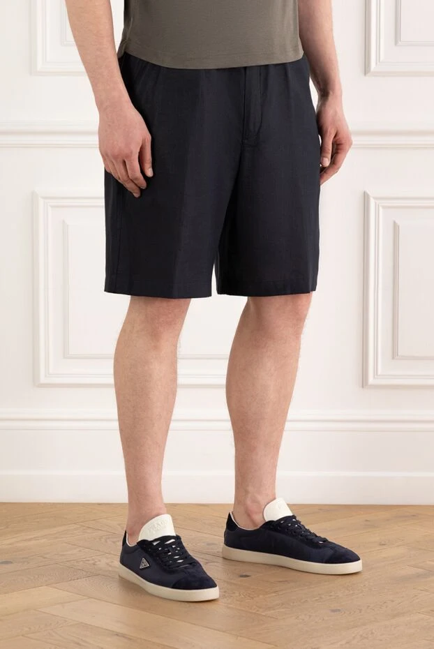 Loro Piana nolan blue linen bermuda shorts for men 187448 - photo 3