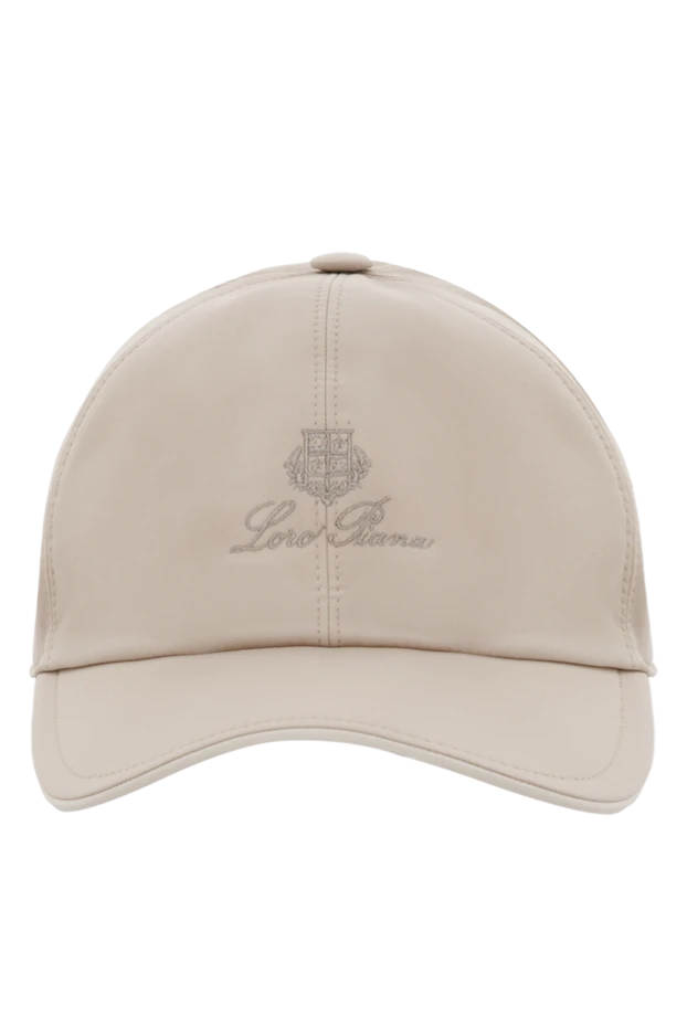 Beige men's sports baseball cap with embroidered logo - photo 1