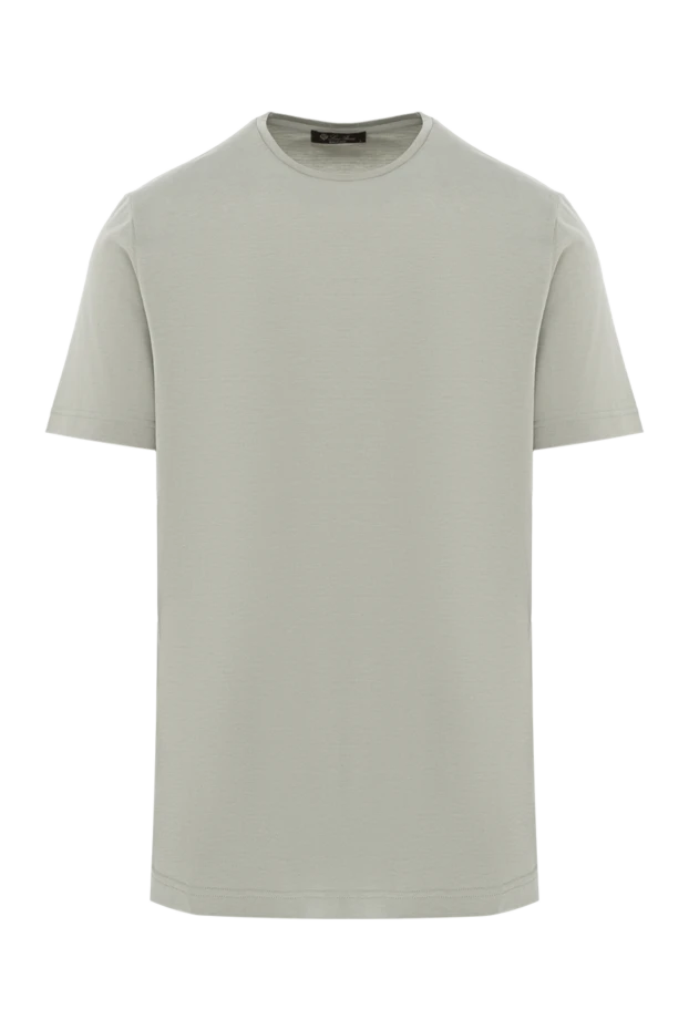 Soft cotton-silk jersey light green T-shirt - photo 1