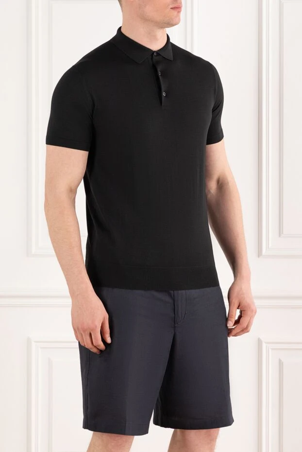 Loro Piana wish short sleeve button down polo shirt in black 187453 - photo 3