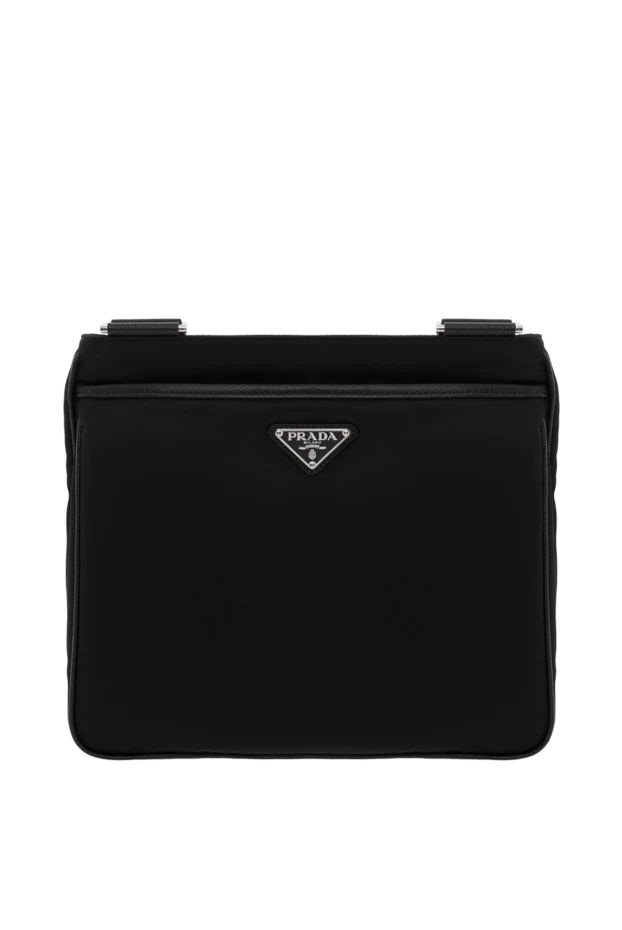 Men's textile crossbody bag black - photo 1