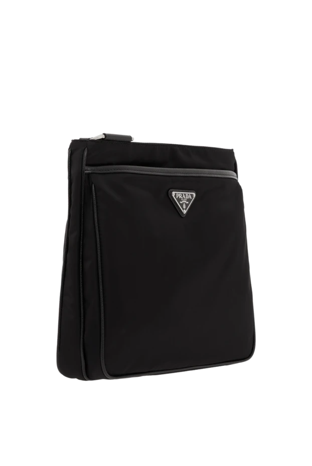 Prada мужская текстильная сумка через плечо черная 187458 - фото 3