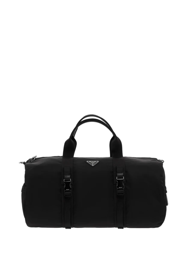 Re-Nylon және Saffiano былғарыдан жасалған спорт сөмкесі, қара - фото 1