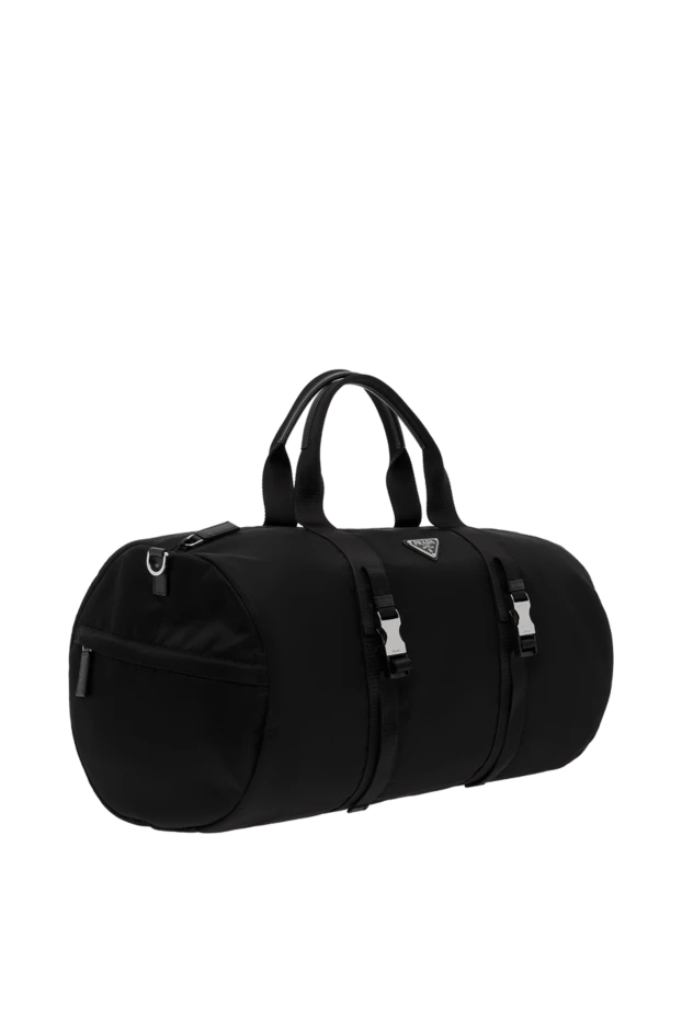 Prada спортивная сумка из re-nylon и кожи saffiano черная 187459 - фото 3