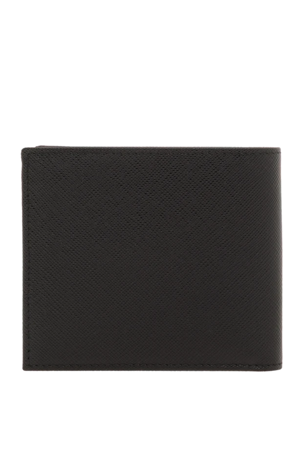 Prada коротки складной кошелек из сафьяновой кожи черный мужской 187462 - фото 3