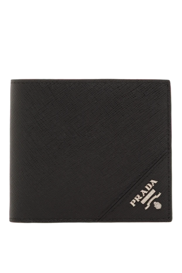Short folding wallet in Saffiano leather black for men - photo 1