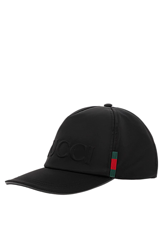 Gucci gucci логотипі бар нейлон бейсбол қалпақшасы қара ерлерге арналған 187469 - фото 3