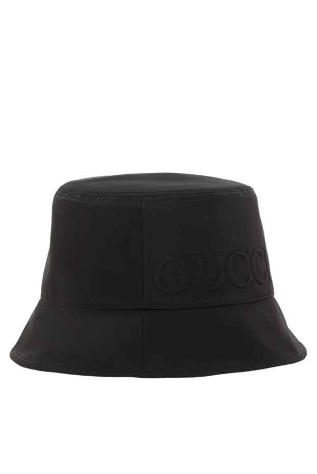 Черная нейлоновая панама с логотипом мужская - фото 1