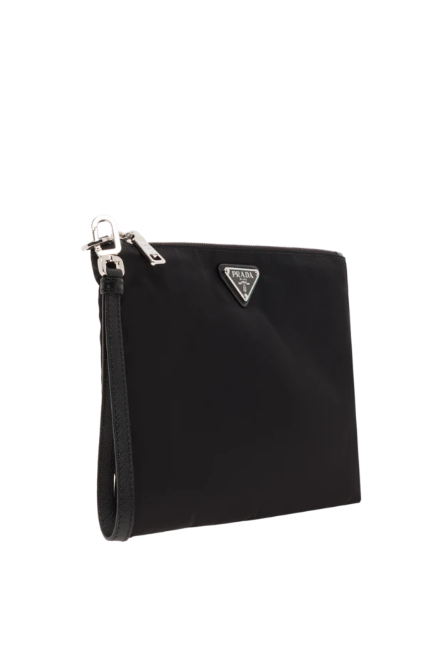 Prada мужская косметичка из re-nylon и кожи saffiano черная 187472 - фото 3