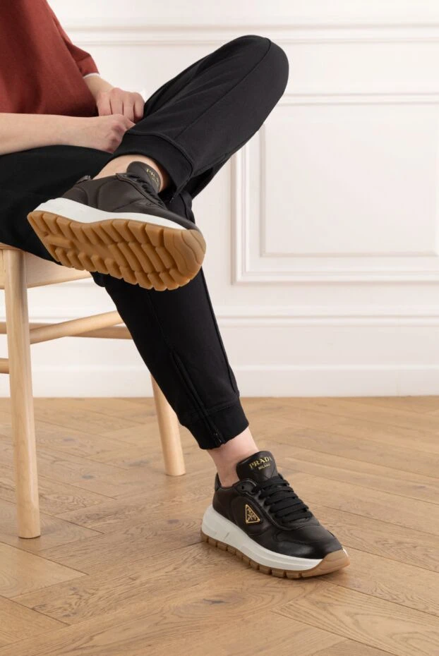 Prada кожаные кроссовки prax 01 с удобной резиновой подошвой 187475 - фото 2