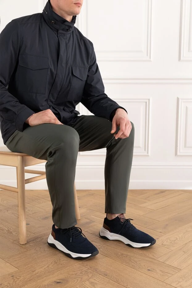 Berluti кроссовки shadow из трикотажа и кожи черные 187501 - фото 2