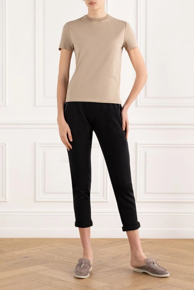 Loro Piana футболка my-t из чистого хлопкового джерси бежевая 195622 - фото 2