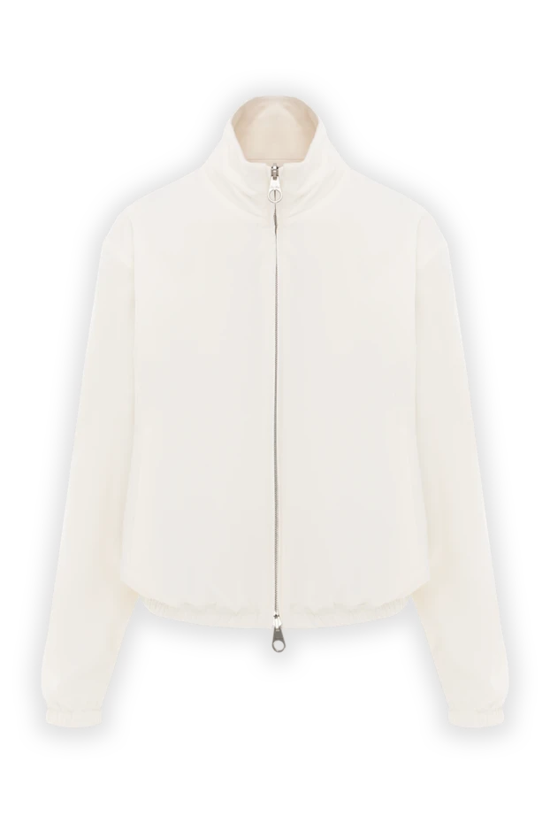 Әйелдерге арналған микрофибра және кашемирден жасалған бомбардир күрте, ақ - фото 1