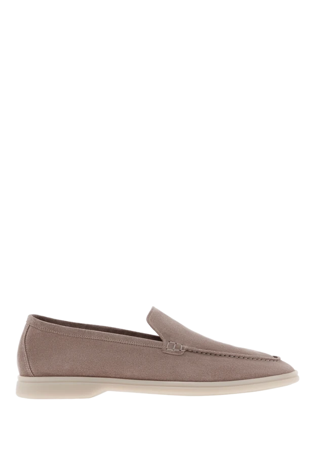 Ақ табаны бар бежевый Casimiro ерлерге арналған күдері лоферлері - фото 1