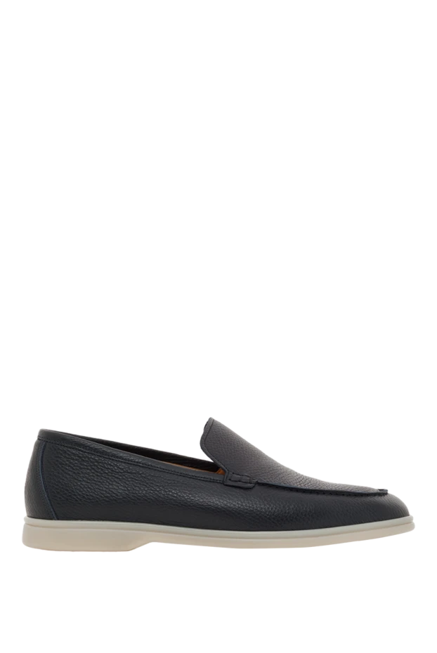 Ерлерге арналған көк былғарыдан жасалған лоферлер - фото 1