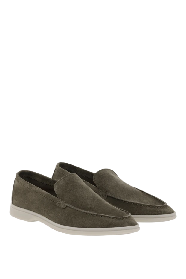 Cesare di Napoli лоферы мужские брендовые зеленые из кожи 187523 - фото 3