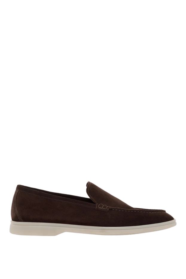 Brown Italian men's loafers made of suede - photo 1