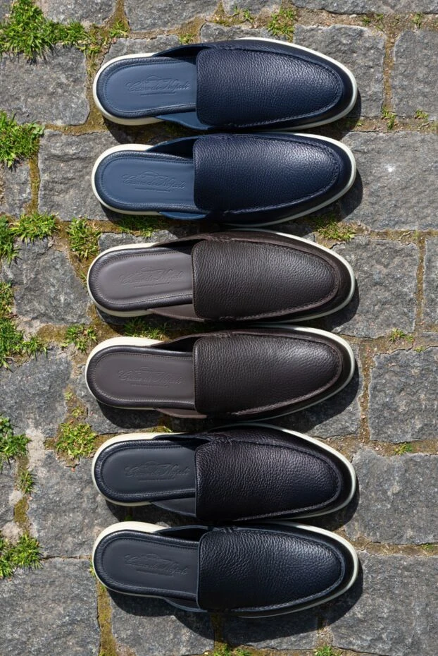 Cesare di Napoli men's leather mules black 187532 - photo 2