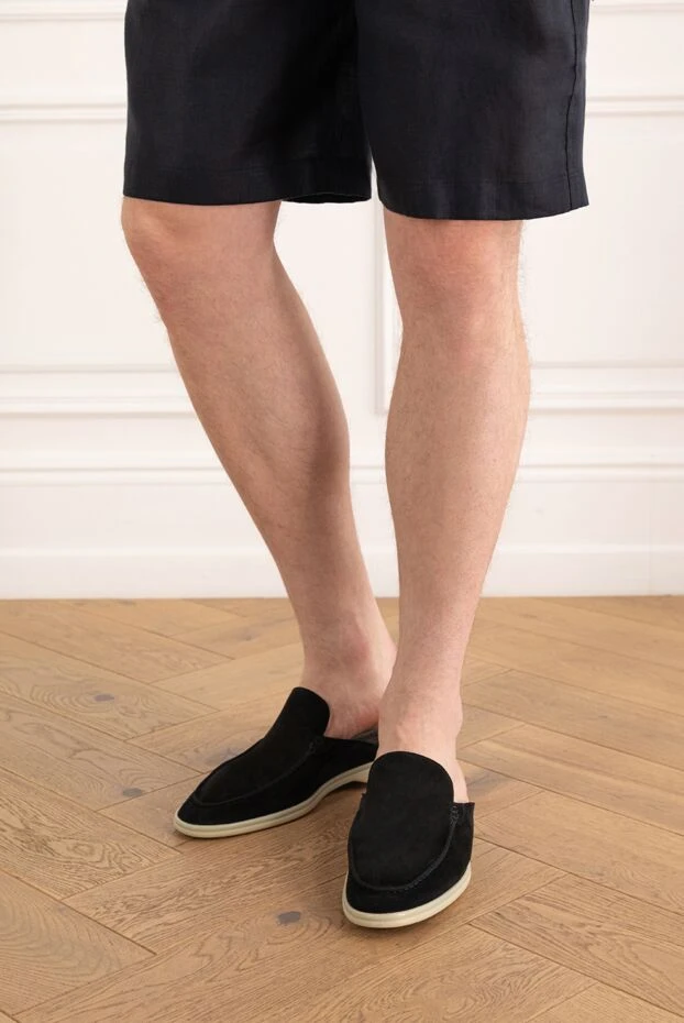 Men's suede mules black - photo 2
