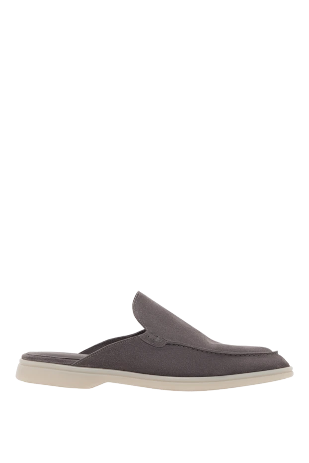 Men's gray suede slippers - photo 1